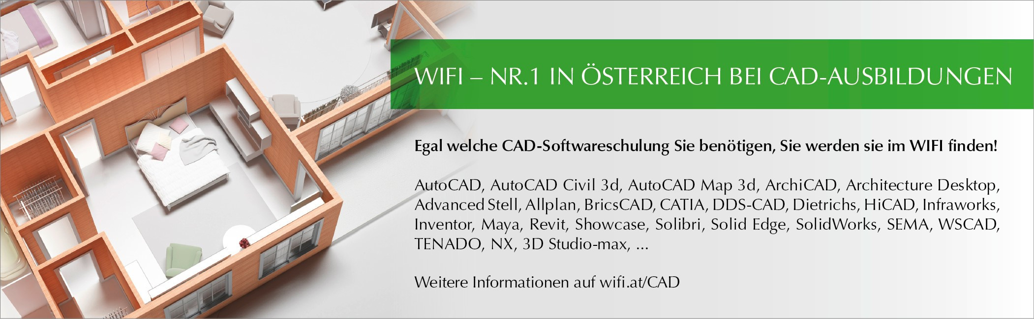 WIFI als Nummer 1 in Österreich bei CAD-Ausbildungen und Softwareschulungen