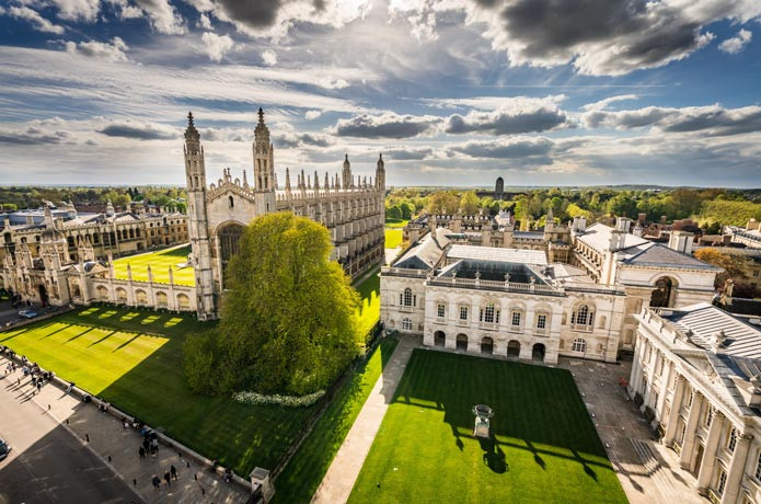 Die bekannte University of Cambridge im Vereinigten Königreich